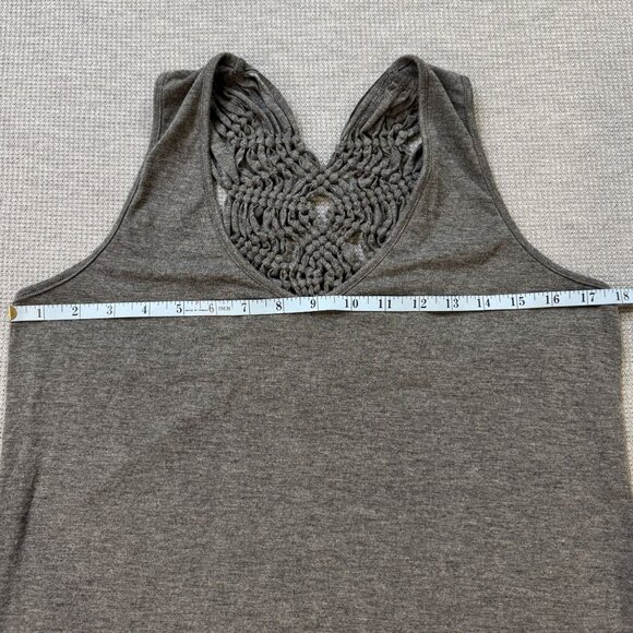 Maurices Gray Sleeveless Tank Top Racerback Crochet-look Lace Back Womens Size M - Picture 10 of 14